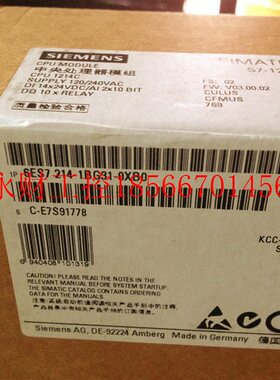 议价全新现货6ES7214-1BG40-0XB0正品CAC/DC/RLY14输入/10输出￥