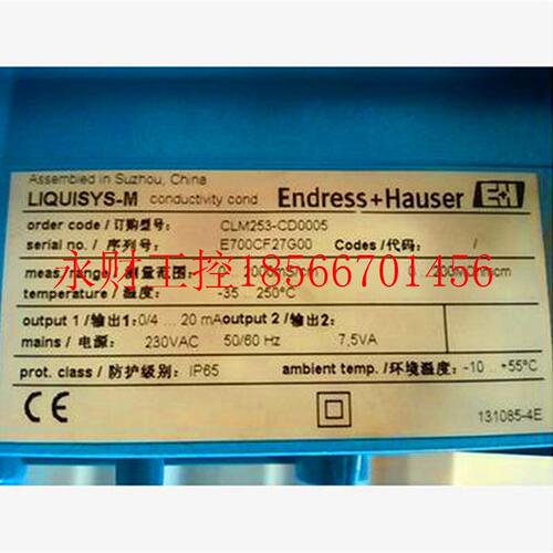 议价全新 原装 正品 进口德国E+H电导率分析仪 CLM253-CD0005 ￥