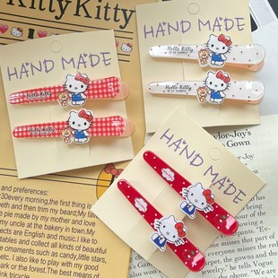 三丽鸥凯蒂ins鸭嘴夹一对可爱甜美日系发夹刘海头饰新款边夹