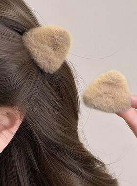 甜美毛绒公主头猫耳抓夹