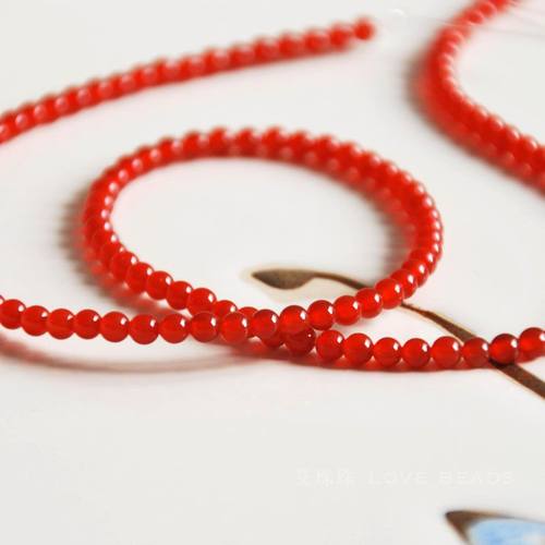 天然红玛瑙2mm3mm小米珠DIY流苏穗子手链手工串珠配件