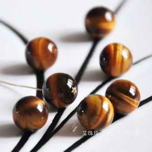 天然黄虎睛黄虎眼石7A级6mm8mm10mm12mmDIY手工串珠手配珠单颗