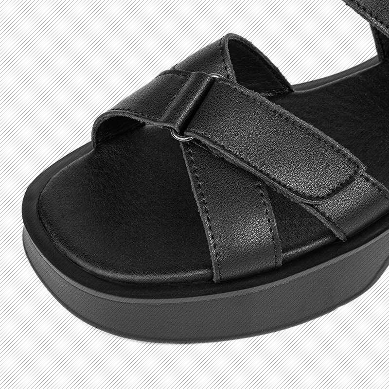 跨境2025年夏季新款平底宽条带凉