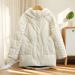 【度】90鸭绒！简约风连帽宽松保暖羽绒服007品牌折扣店25冬外套