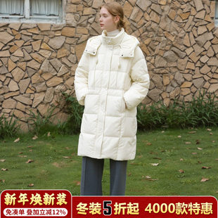 连帽宽松显瘦保暖羽绒服专柜正品 韩版 90白鸭绒 25冬外套 新Z