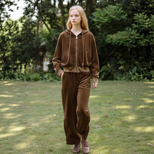 007品牌折扣店25秋长裤 通勤风高腰直筒条纹宽松显瘦休闲裤 度