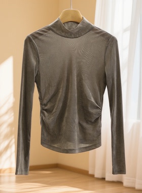 冬装首波【影】纯色简约立领修身显瘦长袖打底衫专柜撤柜正品25冬