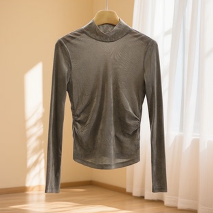 冬装首波【影】纯色简约立领修身显瘦长袖打底衫专柜撤柜正品25冬