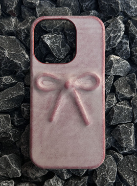 SHADOW 浮雕蝴蝶结真皮iphone手机壳纯手工制作