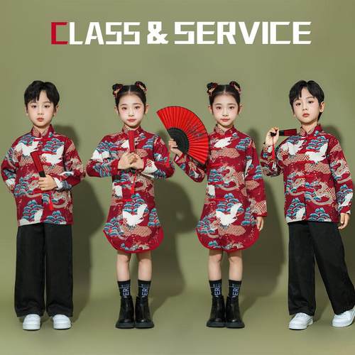 中国风儿童演出服套装