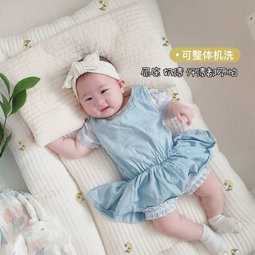 Детская хлопковая портативная кровать для новорожденных, дышащая подушка для выхода на улицу, 3D