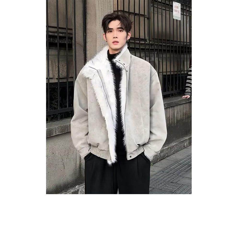 1506/M82371/P126加厚棉服男女宽松解构磨毛高级感毛领外套2，男装棉衣，星座1506-1