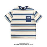 1506-1/TA2251/P44斜拉链口袋定织撞色条纹短袖TEE恤嘻哈，男装T恤，星座1506-1