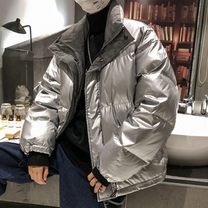 黑色冬季白鸭绒外套立领宽松加厚保暖羽绒服028/图片