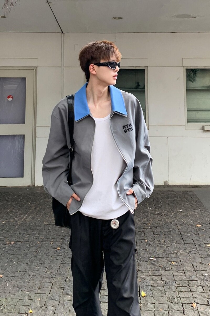 1506-1/JQYRJB10201/P64秋季新款潮牌假两件cleanfit高街风外套,女装短外套,星座1506-1