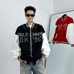 1506-1/JJ6561/P73春秋复古夹克男棒球服外套潮牌 高街小众ins潮图片