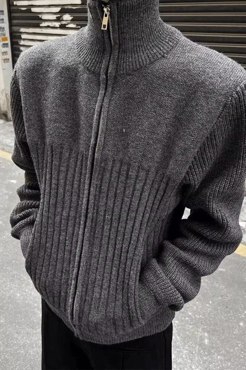 1506-1/MM58061/P70秋冬厚实百搭软糯简约实穿松弛感拉链毛衣男,男装针织衫/毛衣,星座1506-1