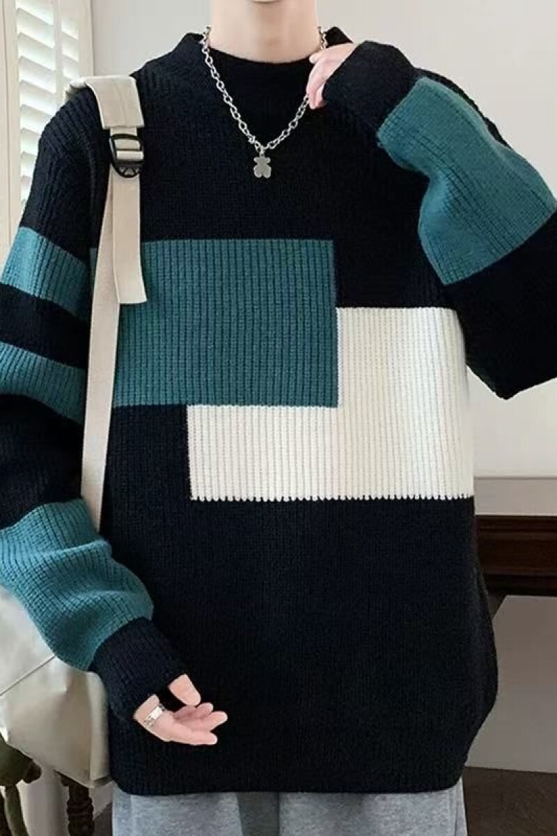 1506/ML-0671/P64假两件毛衣超大码帅气潮流宽松打底针织衫1,男装T恤,星座1506-1