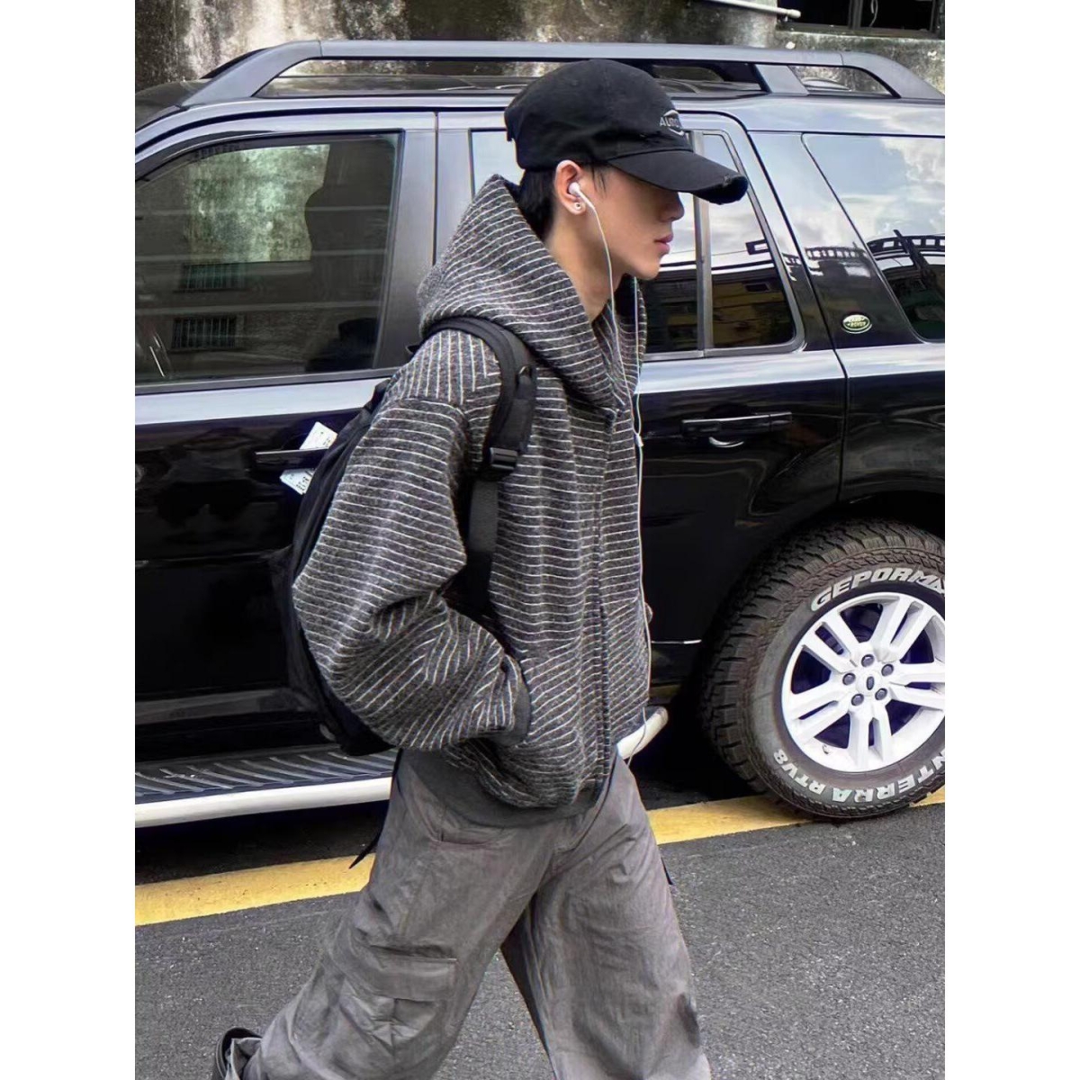 1506-1/J13161/P64慵懒风宽松显瘦百搭长袖中长款毛衣外套潮，男装风衣，星座1506-1