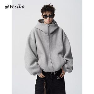 1506/WWT06/P49新款卫衣港风宽松简约连帽卫衣开衫男女同款1图片