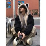 1506/WW3151/P92座山雕猫耳毛领棉服男款冬季设计感连帽外套1，男装棉衣，星座1506-1
