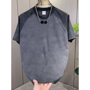 1506-1/THD1311/P33新款潮流男士撞色拼接半袖打底体恤图片