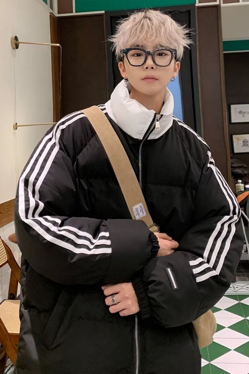 1506-1/M880301/P62撞色条纹立领棉服男,男装棉衣,星座1506-1