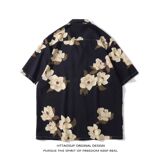 1506-1/C25531/P29夏威夷风设计感痞帅宽松衬衣男女，男装衬衫，星座1506-1