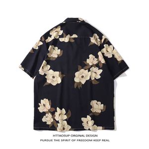 1506-1/C25531/P29夏威夷风设计感痞帅宽松衬衣男女图片