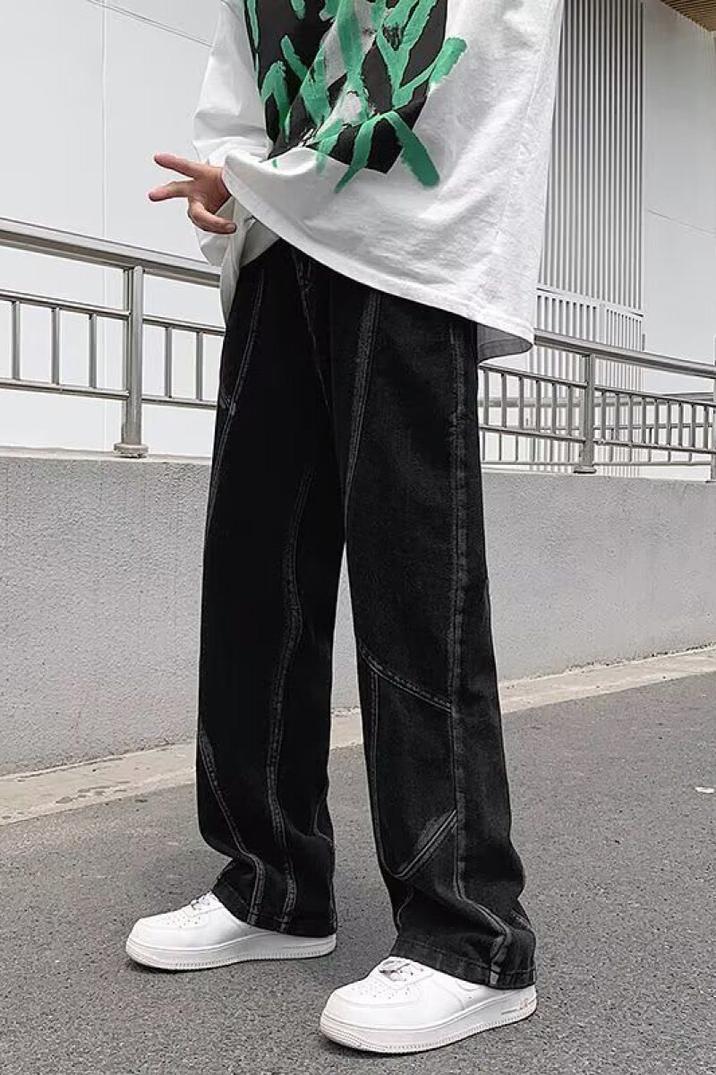 1506-1/KKU201/P43潮牌情侣美式拼接压线水洗牛仔裤,男装牛仔裤,星座1506-1
