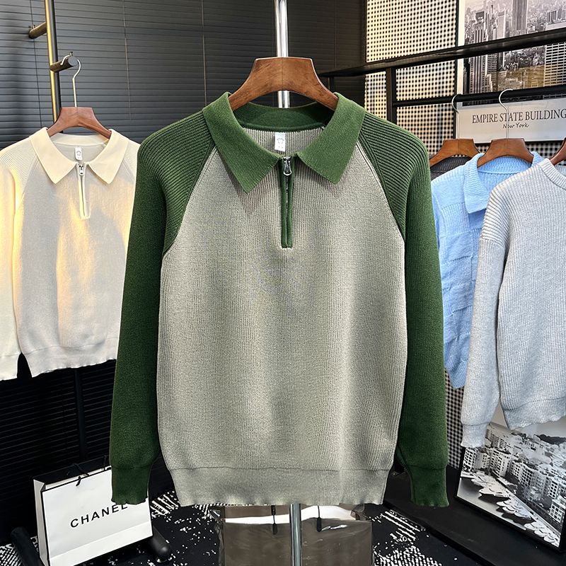 1506/MM8981/P56冬季加厚保暖翻领毛衣时尚男士针织衫2，男装针织衫/毛衣，星座1506-1