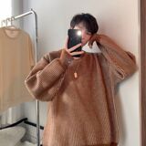 1506-1/MM2581/P46新款时尚套头针织衫日系复古宽松百搭上衣服，男装针织衫/毛衣，星座1506-1