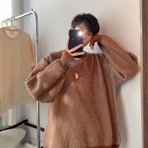 1506-1/MM2581/P46新款时尚套头针织衫日系复古宽松百搭上衣服图片