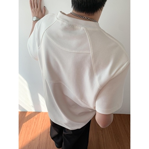 1506-1/TW1251/P43百机字母t恤男小领口宽松短袖图片