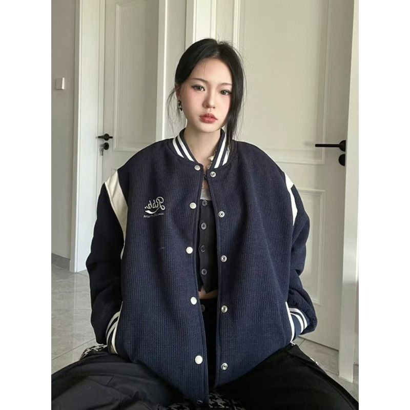 1506-1/J6681/P59高级感学院风棒球服外套女潮牌休闲夹克棒球服,男装夹克,星座1506-1