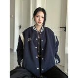 1506-1/J6681/P59高级感学院风棒球服外套女潮牌休闲夹克棒球服，男装夹克，星座1506-1