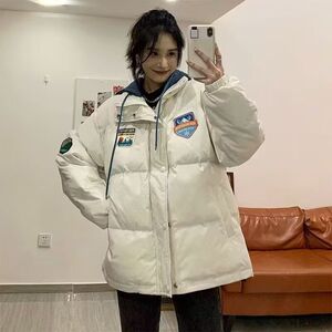 1506/M2101/P64冬季加绒加厚面包服新款潮流日系简约棉衣外套1图片