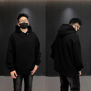 1506-1/WA141/P46简约百搭宽松显瘦重磅长袖上衣痞帅图片