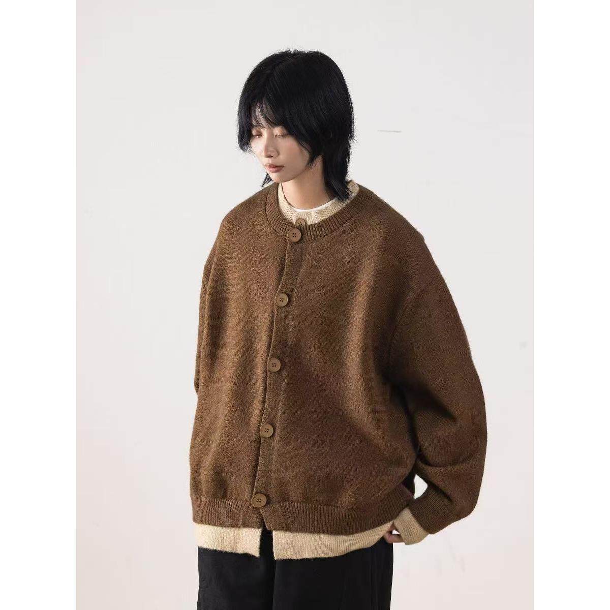 1506-1/M50141/P70撞色拼接假两件开衫毛衣外套男,男装针织衫/毛衣,星座1506-1