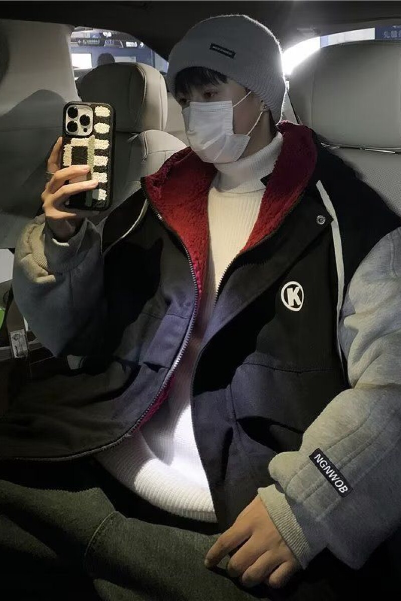 1506/MY65821/P79羊羔男女连帽秋冬加厚港风棉衣宽松假两件棉服1,男装棉衣,星座1506-1