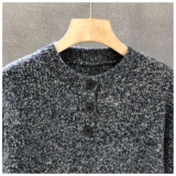 1506/M34891/P59亚麻棉百搭长袖套头毛衣圆领设计感上衣2，男装针织衫/毛衣，星座1506-1