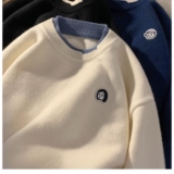 1506/MMY6091/P50日系潮流假两件毛衣男秋冬圆领针织衫2，男装针织衫/毛衣，星座1506-1