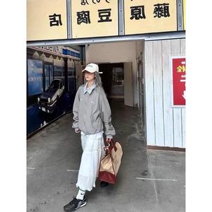 拼接衬衫男春秋薄款长袖ins潮港风日系2025宽松休闲痞帅衬衣外套图片