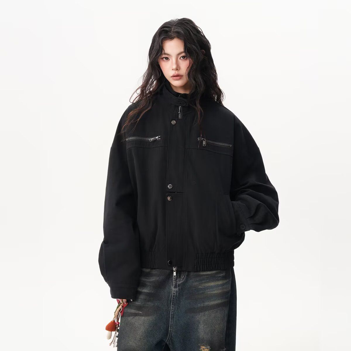 1506/JJ90101/P79春秋痞帅外套男高街潮牌港风韩版潮流宽松夹克1，男装夹克，星座1506-1