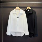 1506-1/CA6341/P36高级垂感休闲轻熟风男装冰丝长袖衬衣潮，男装衬衫，星座1506-1