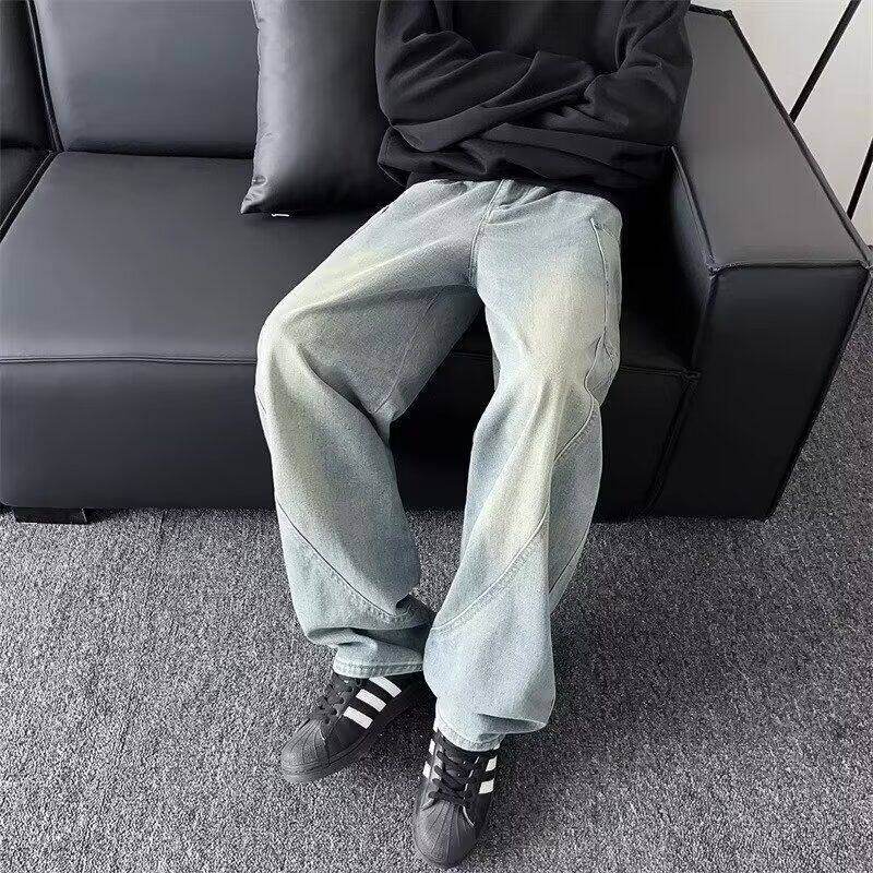 1506-1/KN451/P45春夏新款男士牛仔裤水洗浅蓝色图片