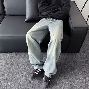 1506-1/KN451/P45春夏新款男士牛仔裤水洗浅蓝色图片