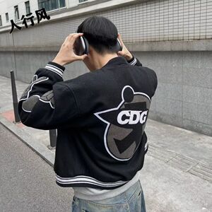 1506-1/Jfwt491/P79春秋季美式毛呢刺绣棒球服外套男图片