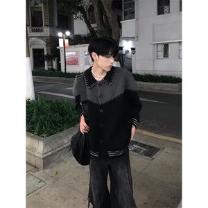 1506/MX0411/P64秋冬新款开衫毛衣美式复古休闲V领针织衫1图片