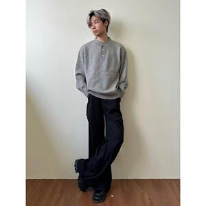 1506/M5221/P49针织毛衣男复古冬季高级慵懒风内搭长袖打底衫1图片
